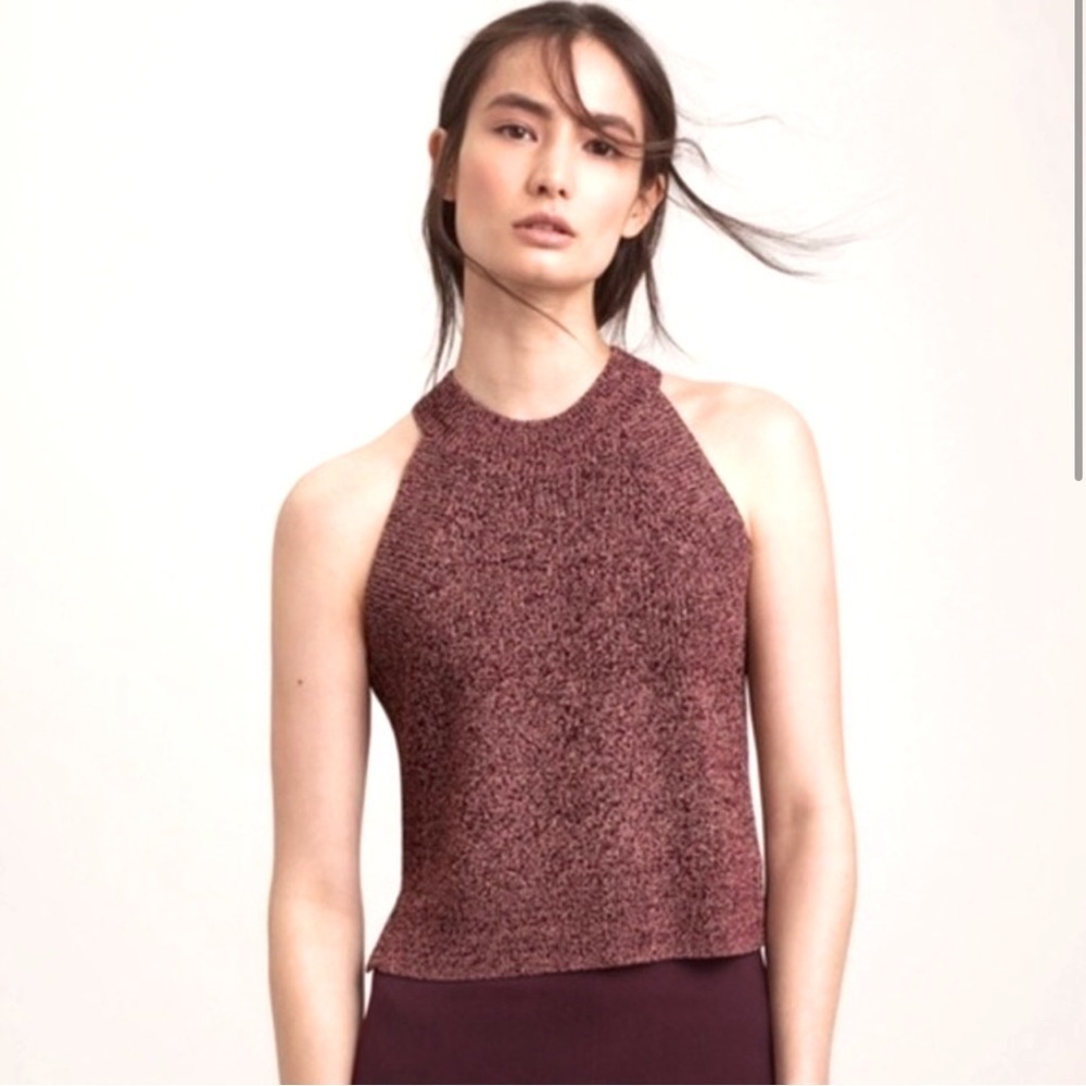 Aritzia | Wilfred Knit Crevier Halter Top |Brown & Tan | Size M